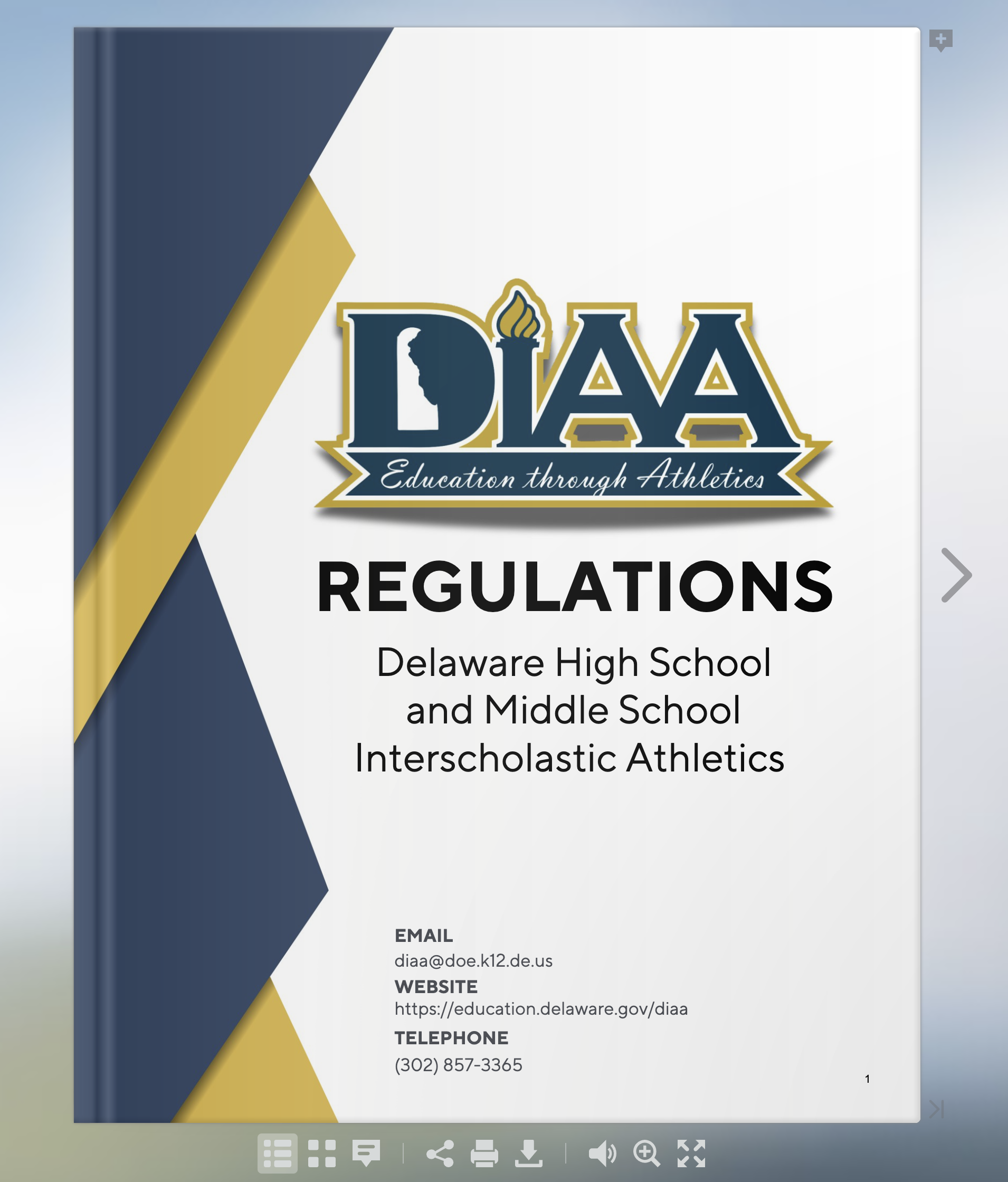 Cover Photo of DIAA Regulation Book